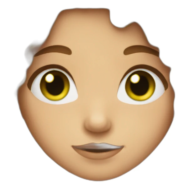 girl with brown wavy hair and green eyes sticker