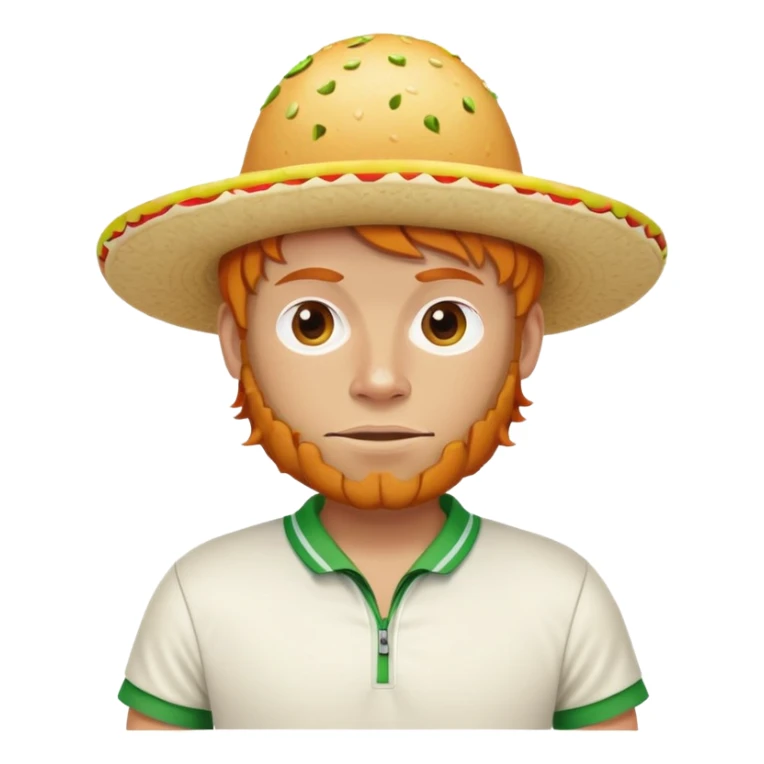 A ginger playing tennis. But his head is a real taco sticker