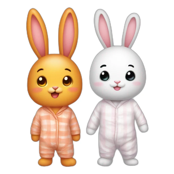 Lapin mignon and pajamas carotte sticker