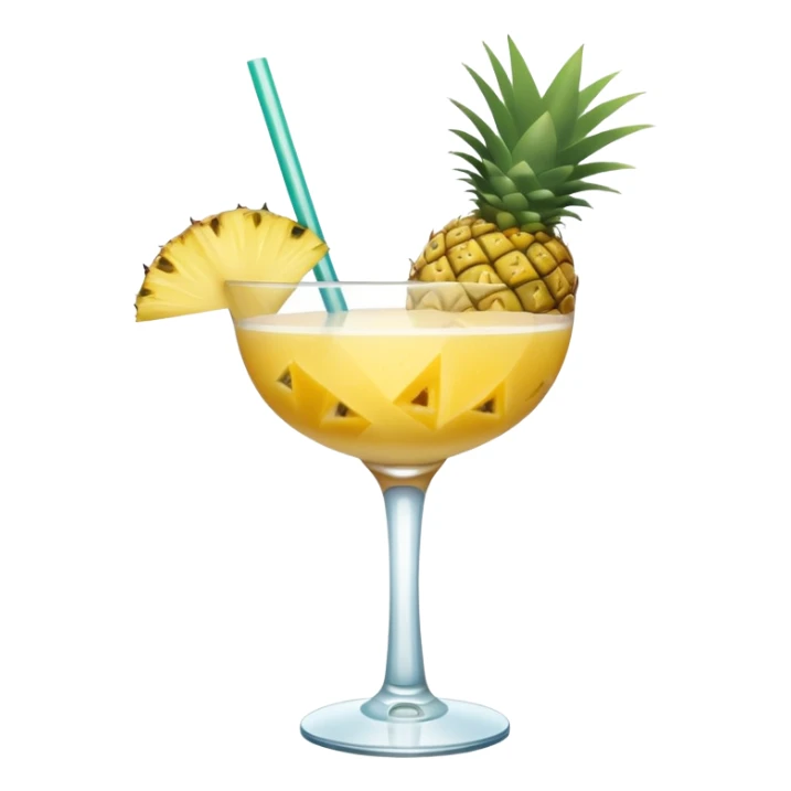 minimalistic beach cocktail emoji, with a slice of pineapple sticker