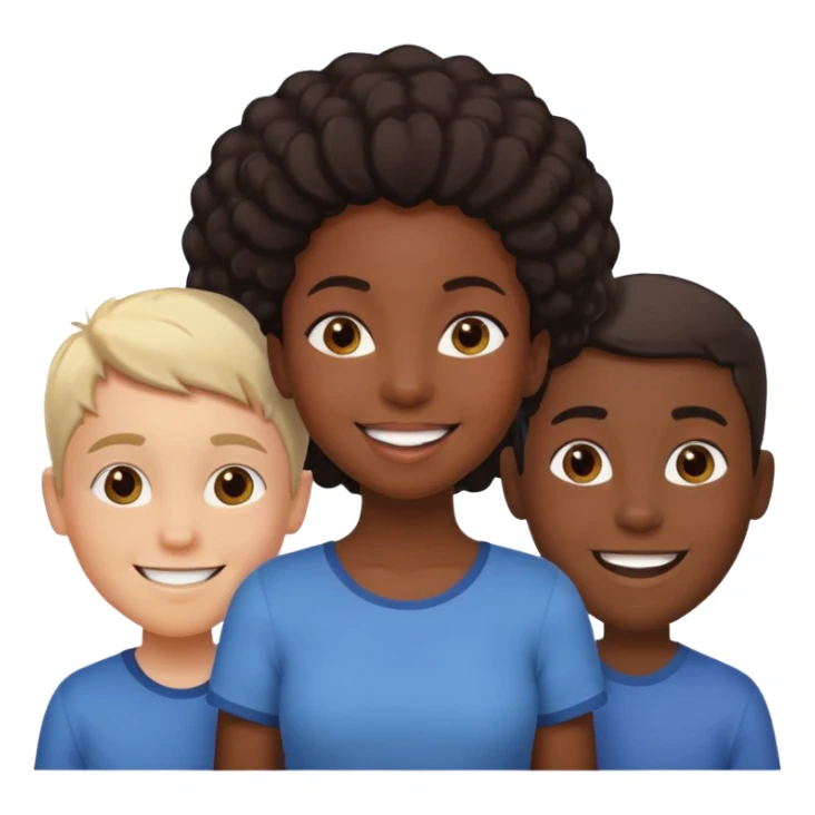 A black girl in the middle of 2 white boys sticker
