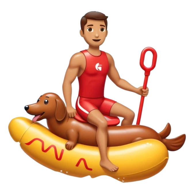 life guard riding big wet suasage  sticker
