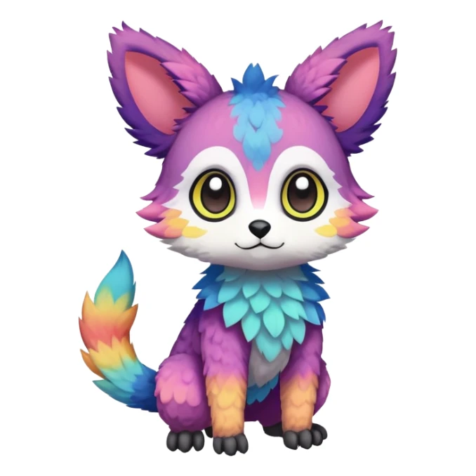  Colorful Kawaii Trico FurSona Fakemon Full Body sticker