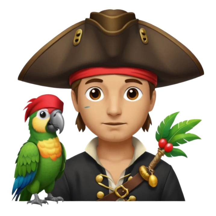 pirate and parrot sticker
