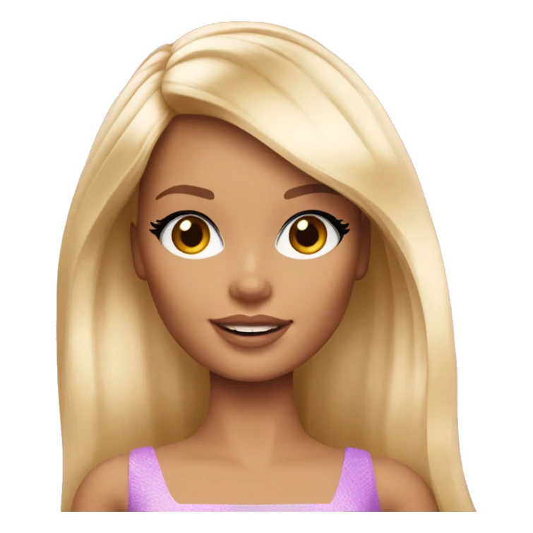 Beautiful Barbie blonde with bangs straight long hair  sticker