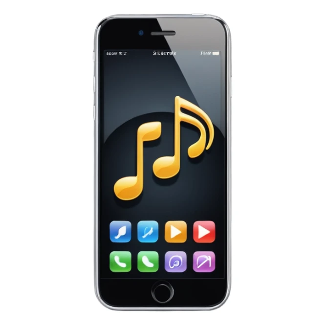 phone on a music play page sticker