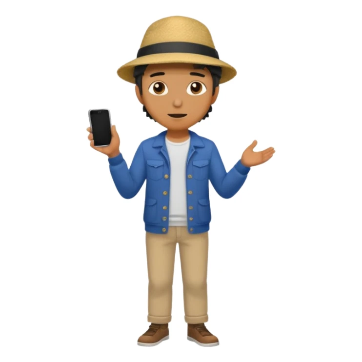 man full body doodle cartoon anime talking sticker