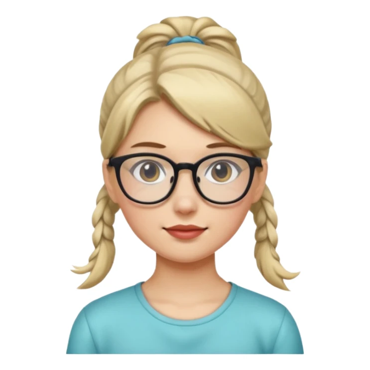Ponytail Girl with Glasses sticker