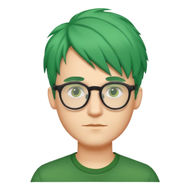 man with green hair and glasses sticker