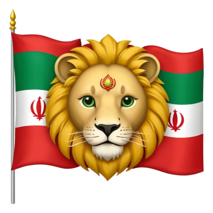 The flag of Iran with lion and sun sticker