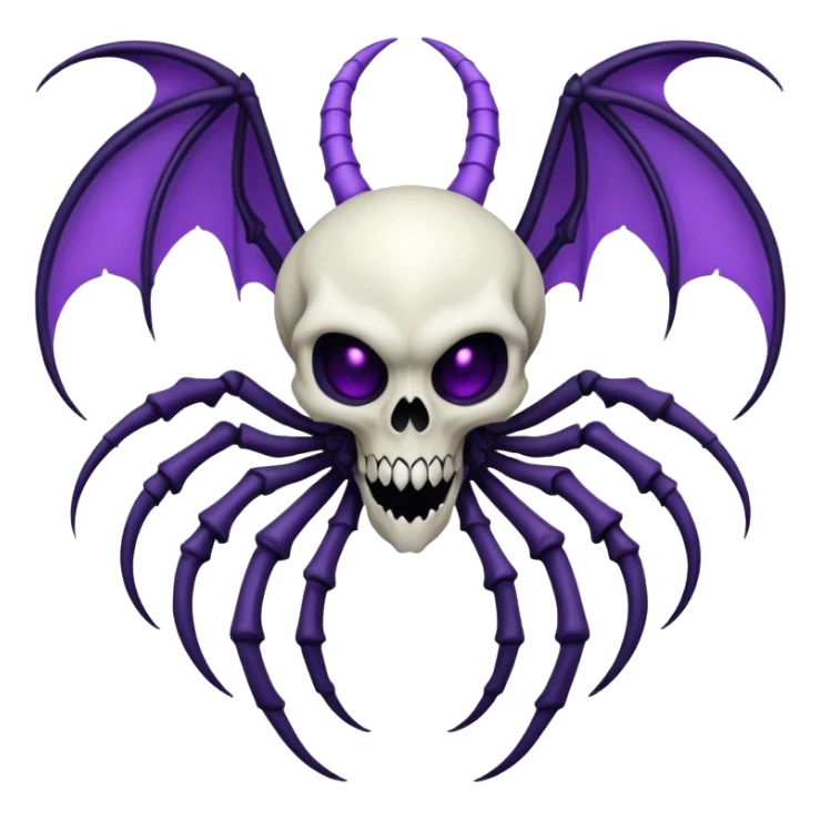 Spooky scary evil skeletal Venom-Lunala-ET-hybrid-fantasy-creature sticker