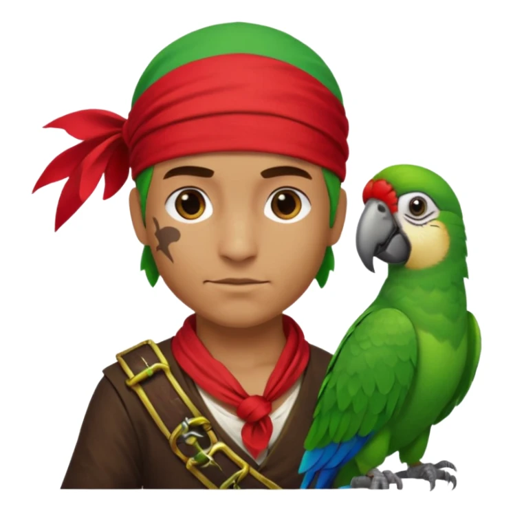 pirate and parrot sticker