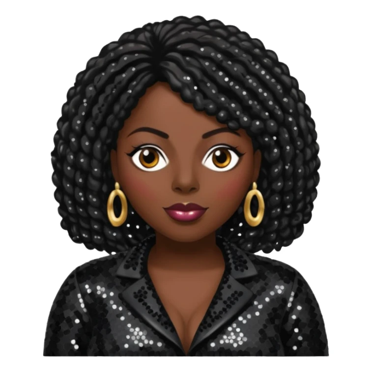 Angie Stone with black sequin outfit sticker