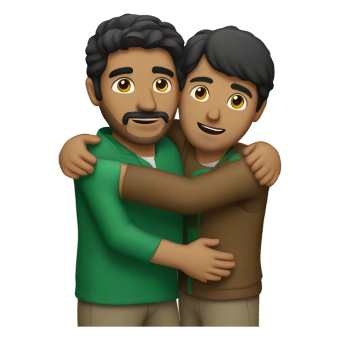 A pakistan man and a mexican man hugging sticker