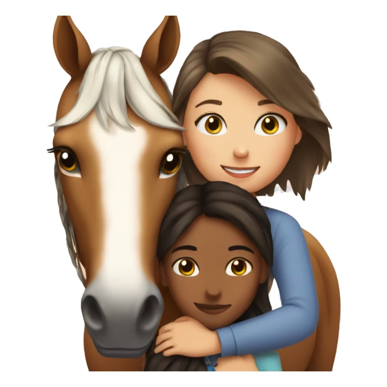 Girl hugging her horse cute  sticker