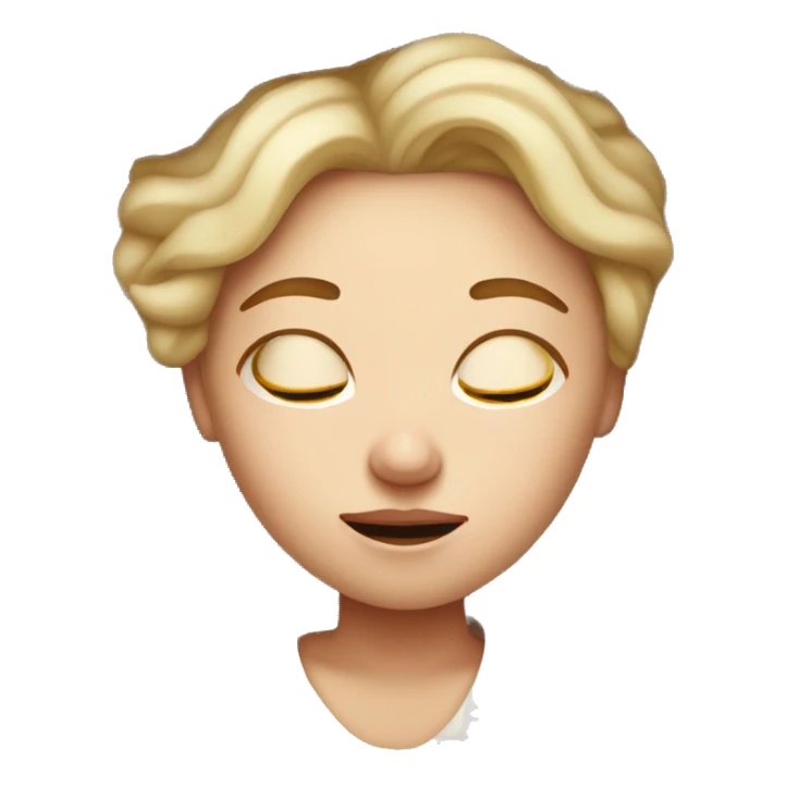 Tired white Girl in her bed sticker