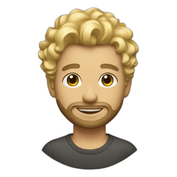 male designer with stubble beard and light curly blonde hair sticker