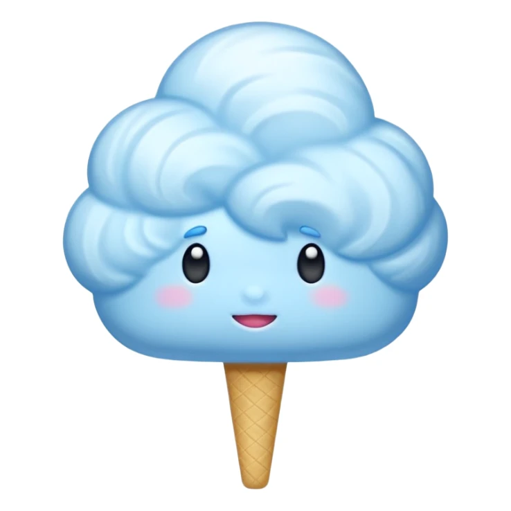 Blue Cloud Cotton Candy – light white puff, oversized and airy. sticker