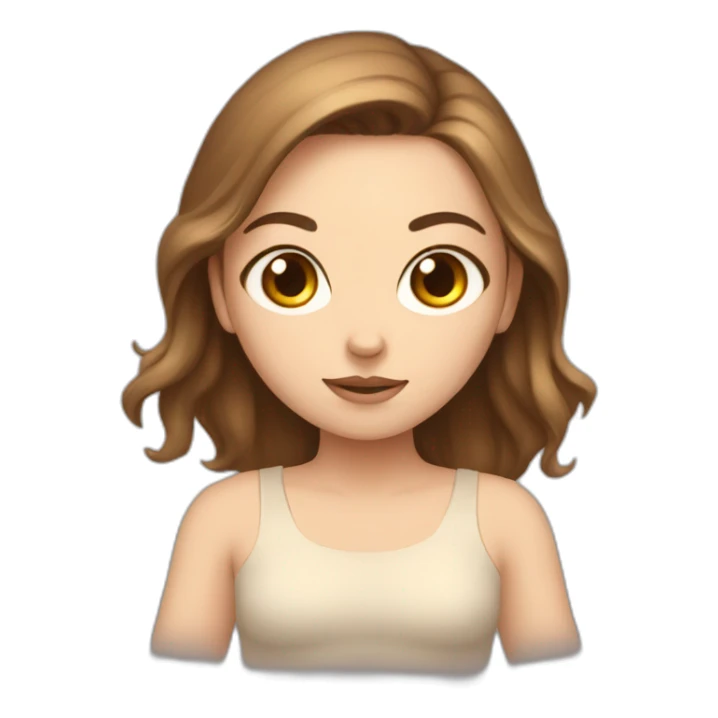 White girl brown hair sitting in malasana sticker