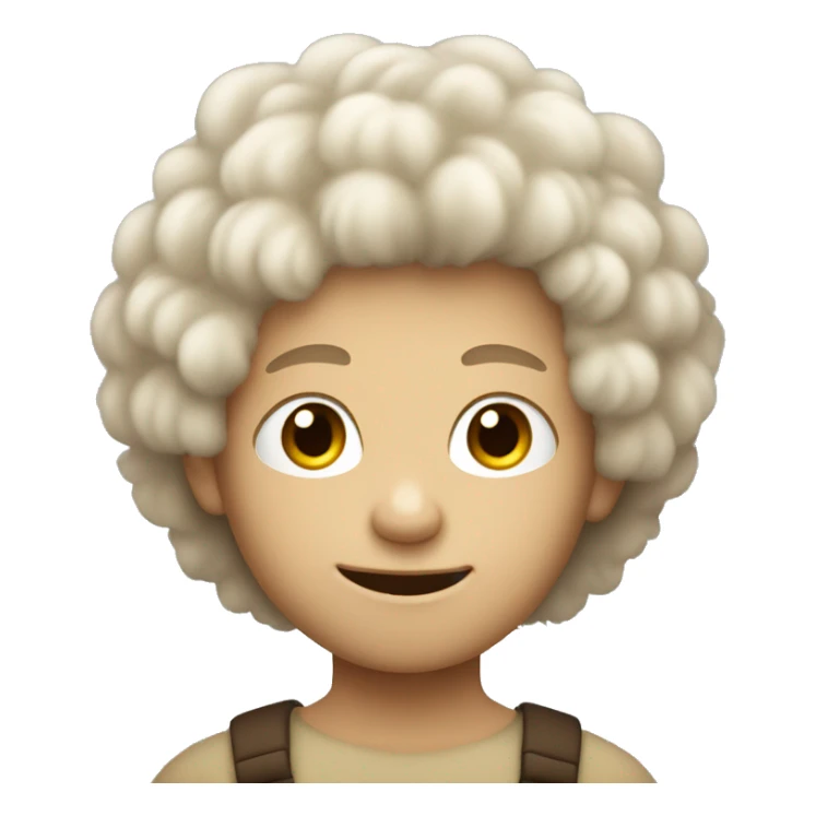 white-tan skinned boy with really fluffy hair sticker