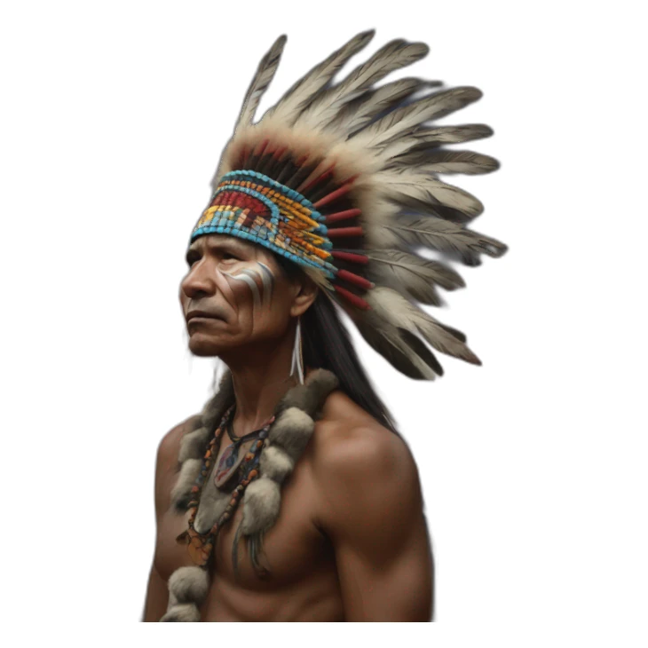 Aboriginal shaman against the backdrop of a thunderstorm sticker