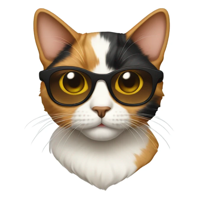 Calico cat with sunglasses sticker