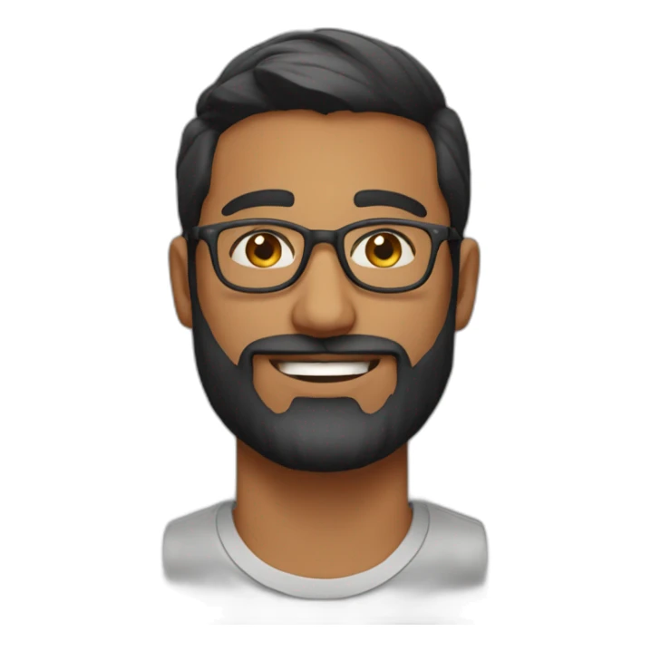 25YO Indian straight male with beard and specs sticker