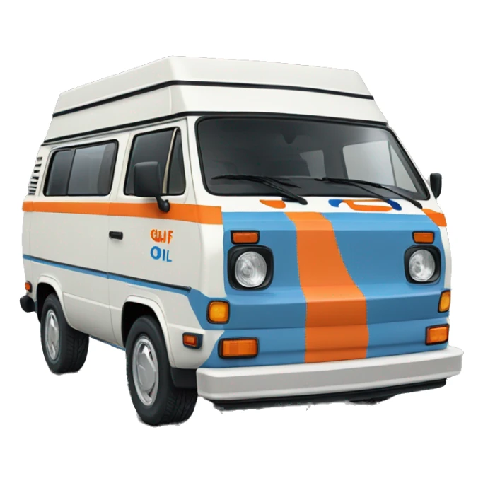1985 Vanagon Camper, Gulf oil livery, blue and orange  sticker