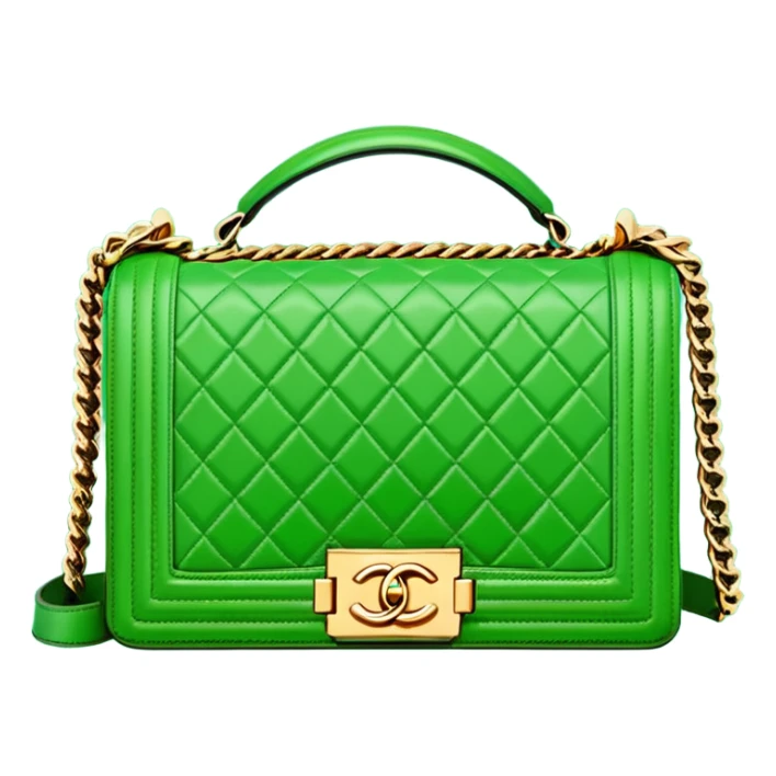 chanel le boy green bag gold hardware sticker