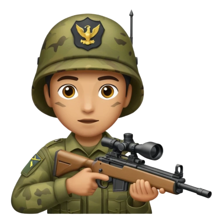 An army policeman aiming with a sniper rifle. sticker