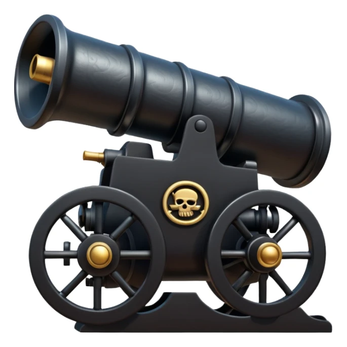 Black shiny huge big pirate ship cannon sticker