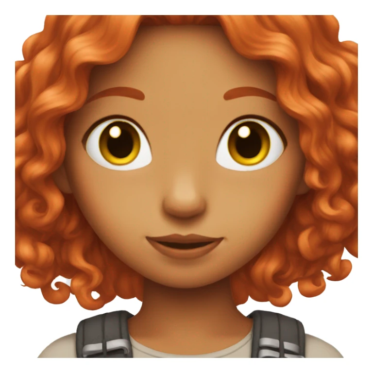 Red hair girl with cat sticker