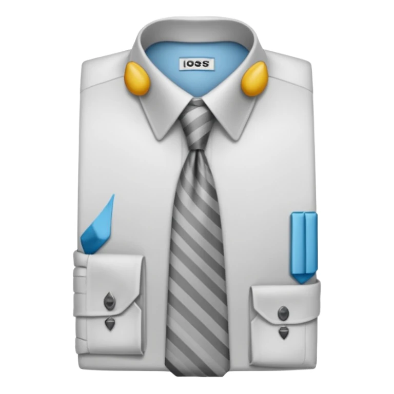 white shirt & grey tie (without face, just clothes, zoomed in) sticker