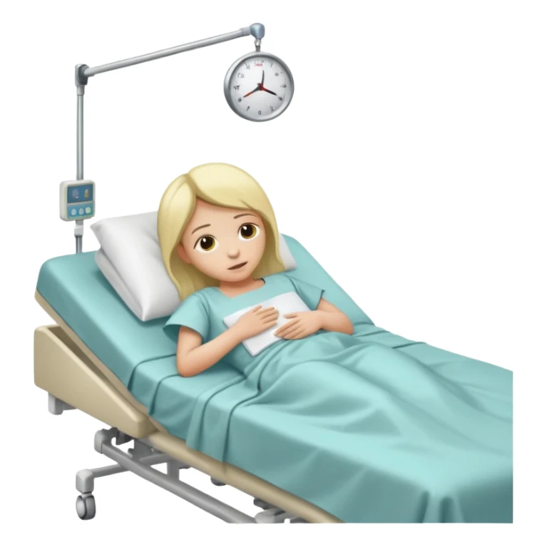 pessoa com a pele amarelada deitada em uma maca de hospital sticker