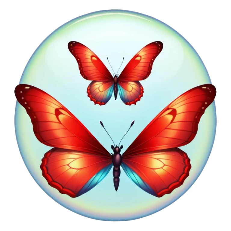 A vibrant red butterfly🦋✨ hovering near a mysterious eye👁️, with its reflection glowing inside — a scene full of beauty, mystery, and a touch of the supernatural. sticker