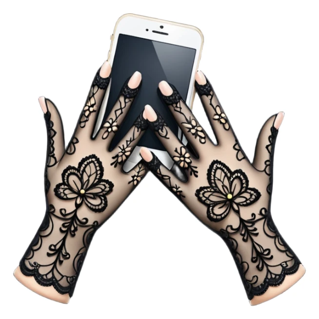 Black lace glove sticker