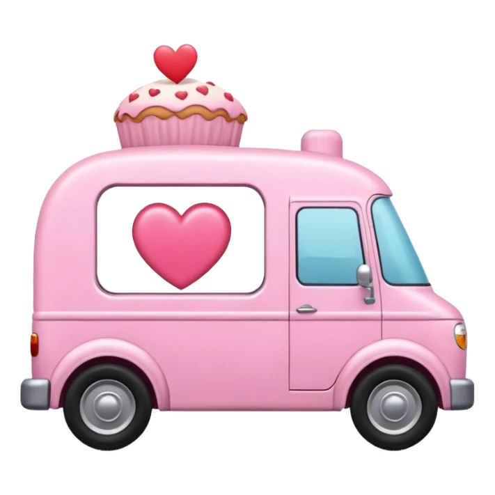 Cute pink bakery delivery vehicle sticker