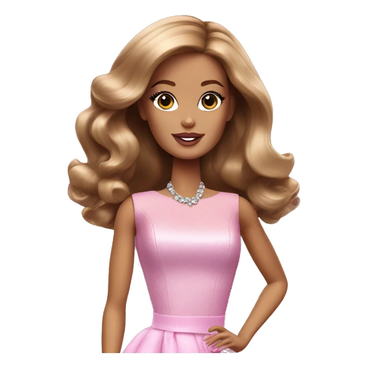 glamorous barbie with brown hair sticker