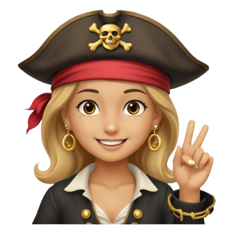 cute pirate girl saluting sticker
