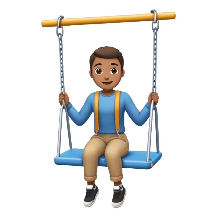 person on a playground swing, mid-air sticker