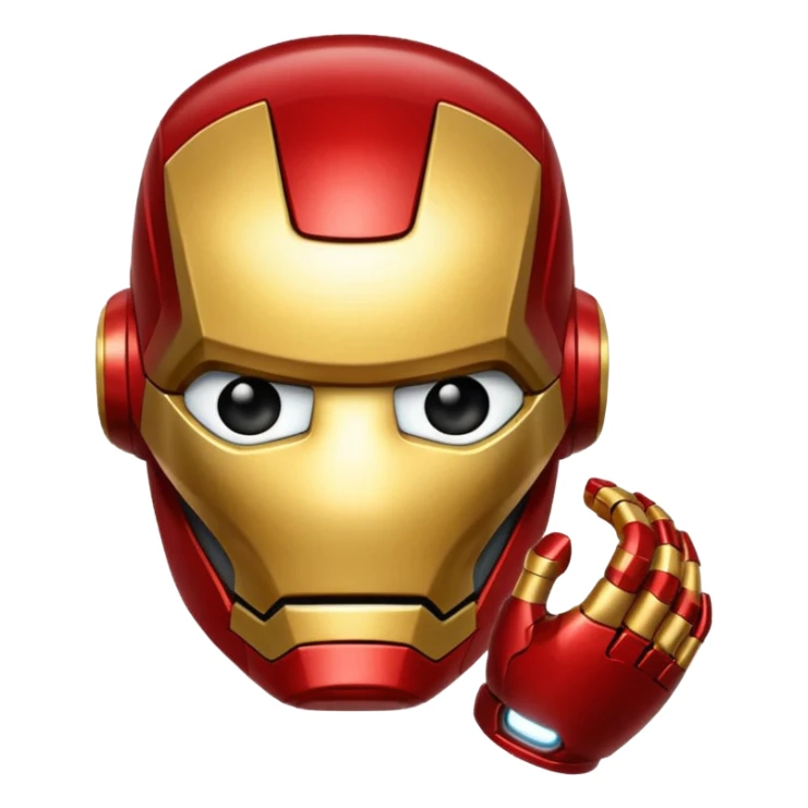 Iron Man, simple and bold, apple emoji style sticker