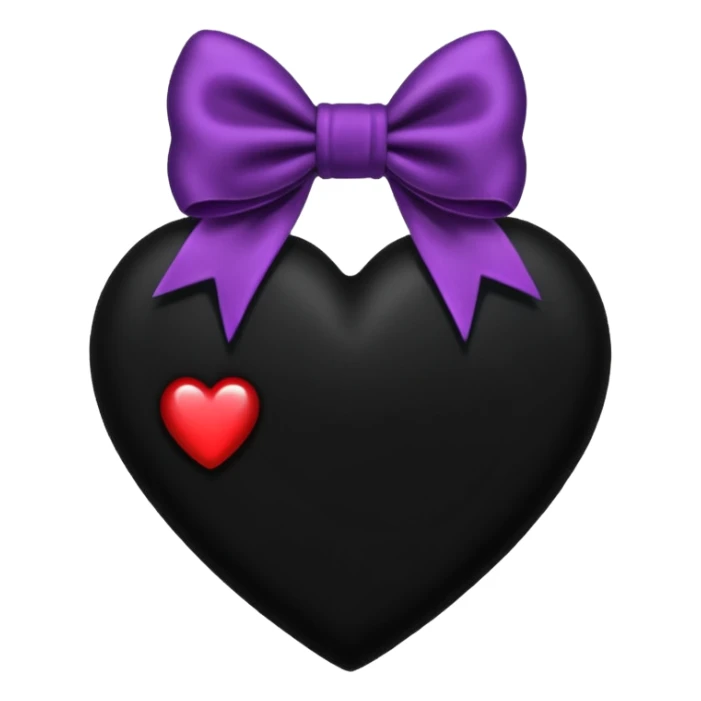 heart with a velvet bow, goth sticker