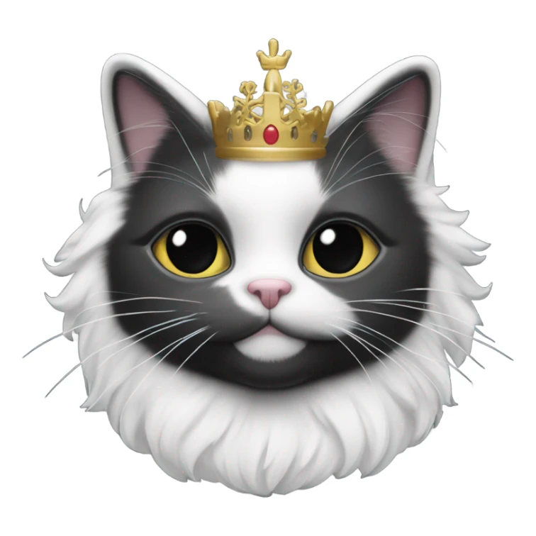 Black kitty with white patch on front of neck with them of royalty sticker