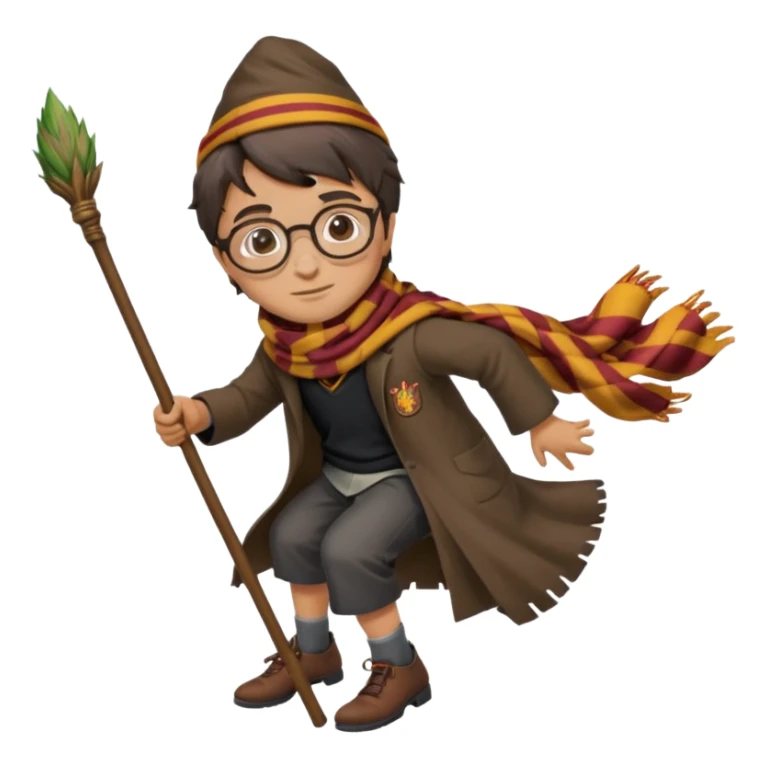 Harry potter flying on a broomstick sticker