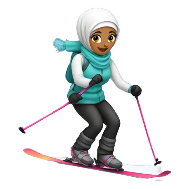 Hijabi-skiing-in-mountains sticker