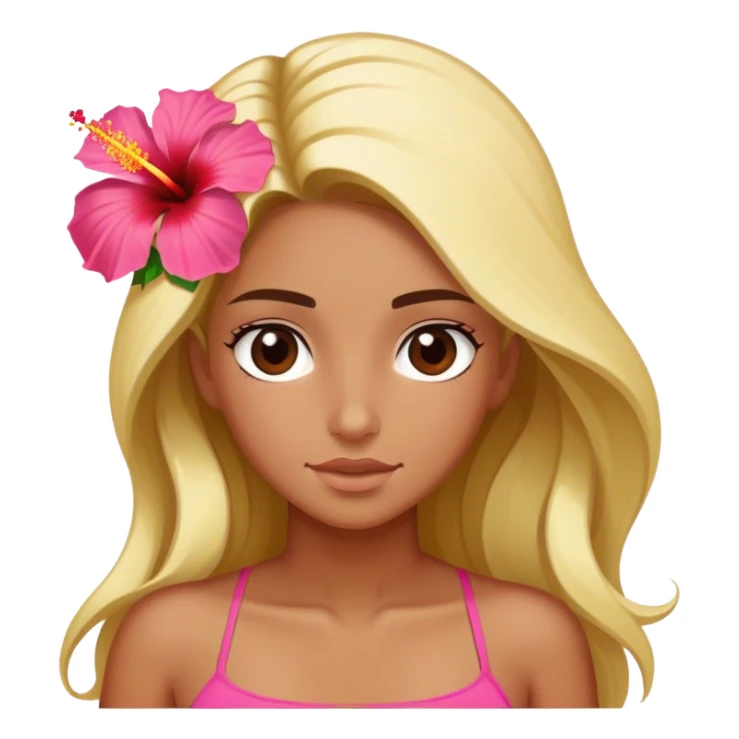 Surfer girl with a hibiscus in hair sticker