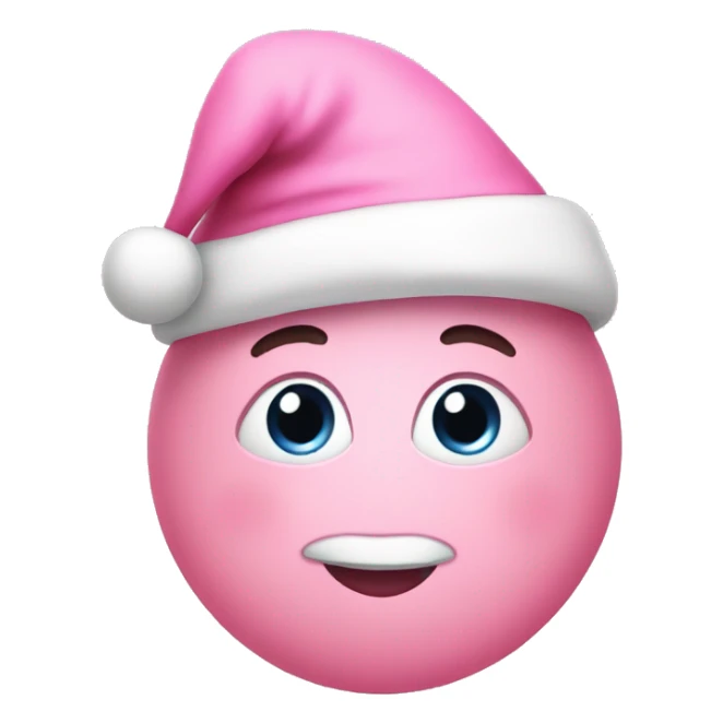 Pastel pink heart with a pink Santa hat sticker