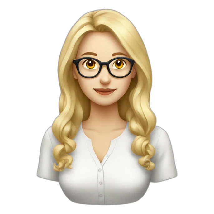 blonde european women with glasses psychology sticker