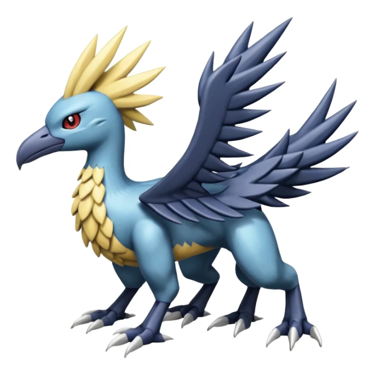 Nargacuga-Chocobo-Dialga-Palkia-Pokémon-Fusion, full body sticker