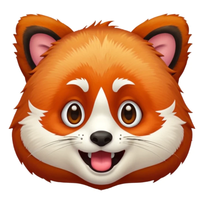 red panda laughing and crying emoji with big expressive eyes sticker